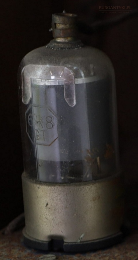 Antyczne radio lampowe vintage Francja ok. 1950 – drewniana skrzynia