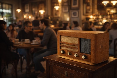 stare radio drewniane z epoki