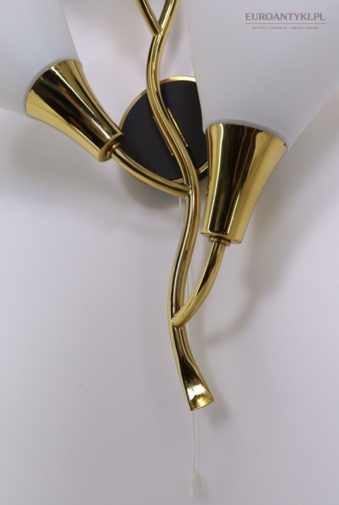 Klasyczny kinkiet mosiężny mid century modern - lampa ścienna w formie kwiatu