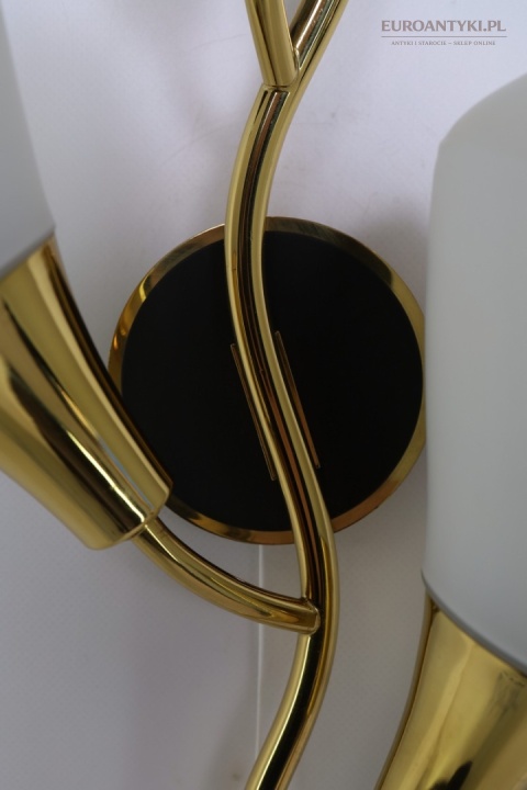 Klasyczny kinkiet mosiężny mid century modern - lampa ścienna w formie kwiatu