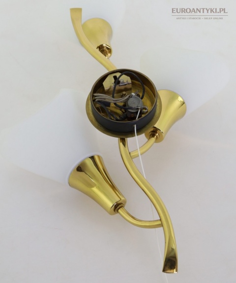 Klasyczny kinkiet mosiężny mid century modern - lampa ścienna w formie kwiatu