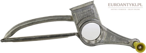 Antyk kuchenny - Francuska tarka obrotowa Mouli Grater vintage – metalowa, patenty USA, lata 50