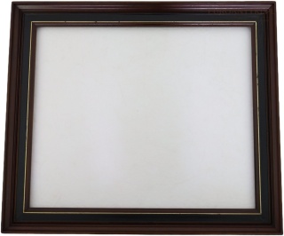 XL! Antyczna drewniana ramka vintage 61x71 cm – klasyczna rama retro z epoki