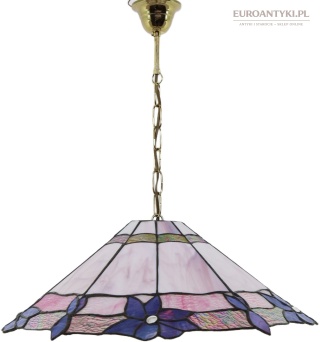 XL! Cukierkowa lampa Tiffany sufitowa Honsel – szkło witrażowe, Niemcy, premium