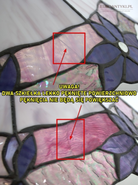 XL! Cukierkowa lampa Tiffany sufitowa Honsel – szkło witrażowe, Niemcy, premium