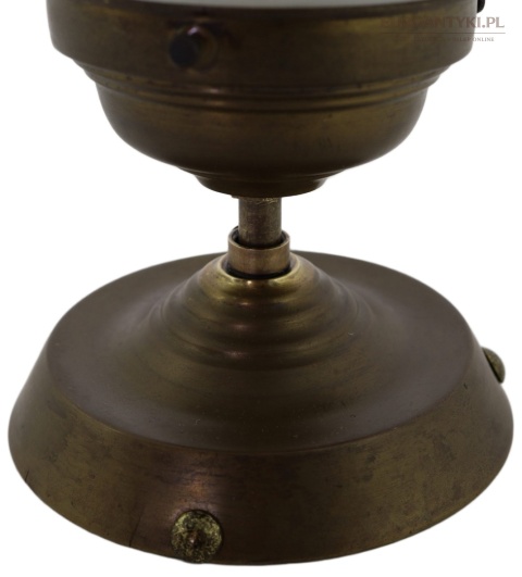 Art Deco - Mały antyczny plafon mosiężny z epoki 1920/30 – oryginalne szkło vintage
