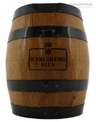 Mini beczka piwna Karlsberg vintage – dąb lity, dekoracja pub karczma