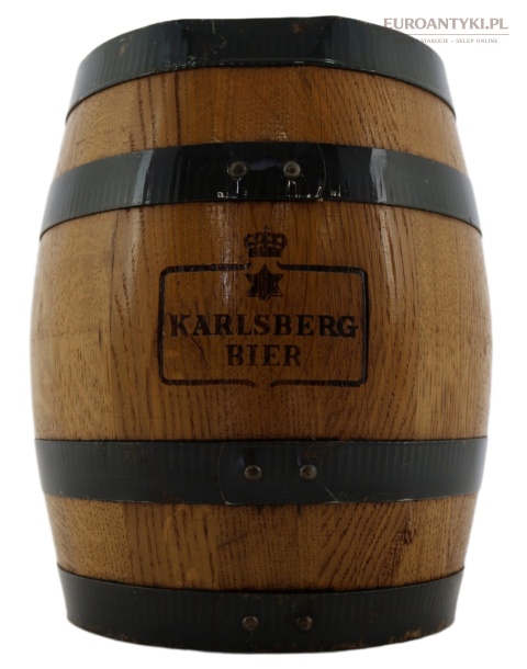 Mini beczka piwna Karlsberg vintage – dąb lity, dekoracja pub karczma