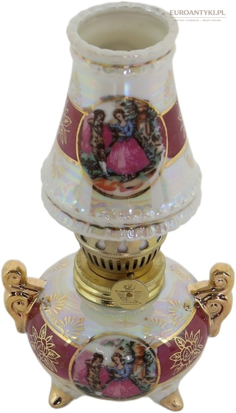 porcelanowa miniatura lampy naftowej