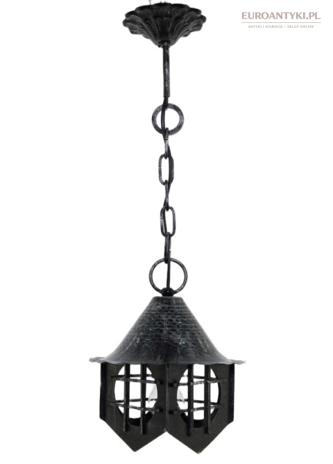 rustykalna lampa wisząca metalowa