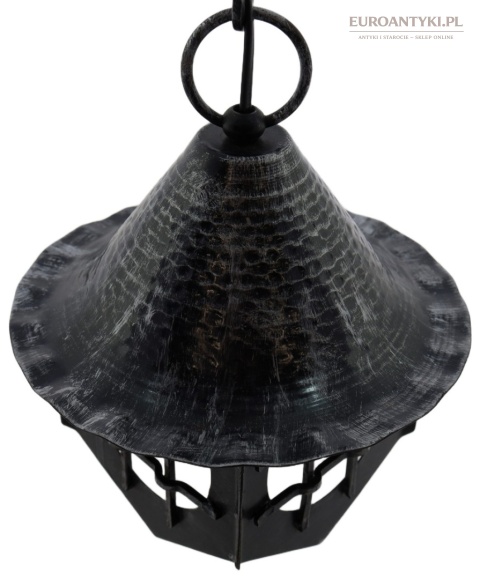 lampa vintage z kratą metalową