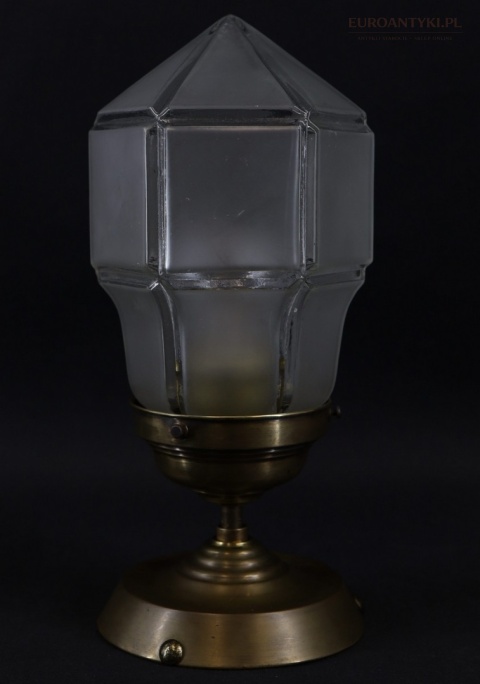 Antyczny plafon mosiężny art déco – mała lampa sufitowa z epoki XX wiek