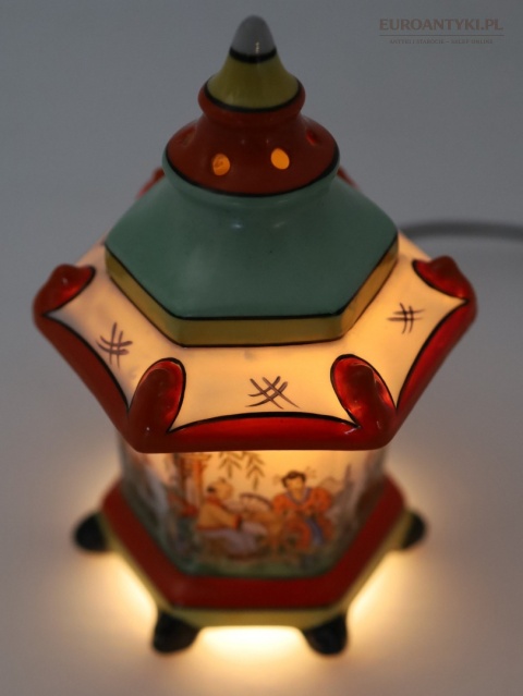 orientalna lampka porcelanowa retro