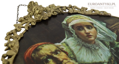 dekoracja ścienna retro dziadek z wnuczką obraz
