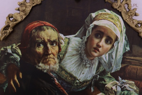 klasyczny obraz w mosiężnej ramie styl vintage