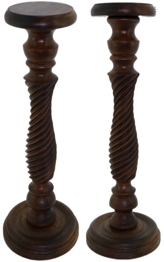 Duży stylowy drewniany piedestał XL vintage – kwietnik / postument pod rzeźbę