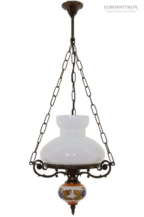 sufitowa lampa mosiężna vintage