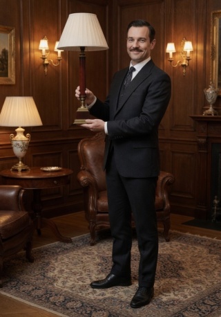 Smukła stylowa lampka gabinetowa vintage z mosiądzu – klasyczna elegancja