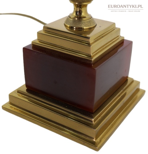 Smukła stylowa lampka gabinetowa vintage z mosiądzu – klasyczna elegancja