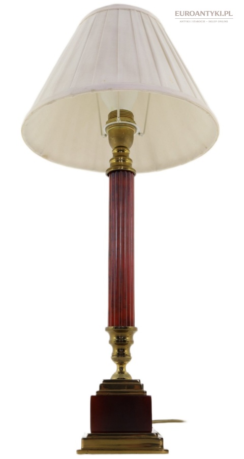 Smukła stylowa lampka gabinetowa vintage z mosiądzu – klasyczna elegancja