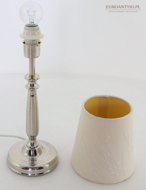 mosiężna lampka niklowana vintage