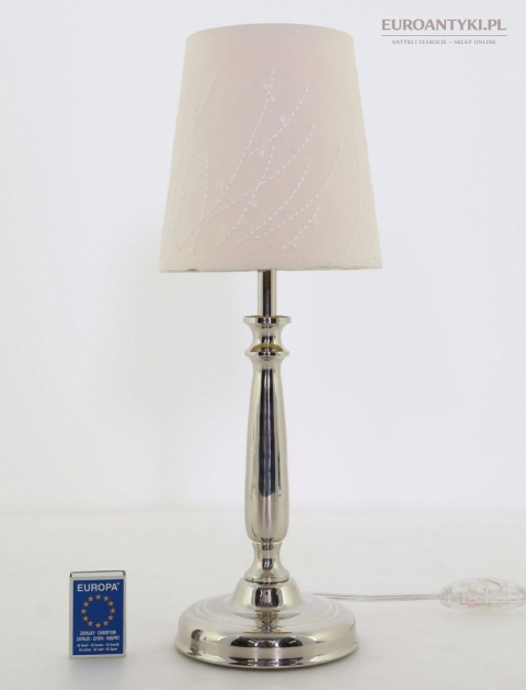 srebrna lampka gabinetowa vintage