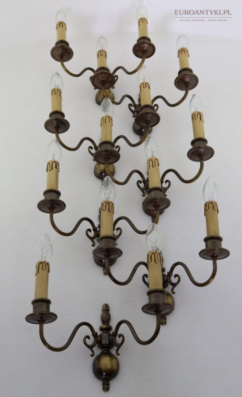 klasyczne dwuramienne lampy ścienne vintage francja