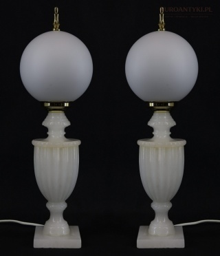 Stylowe lampy stołowe z marmuru vintage Włochy połowa XX wieku
