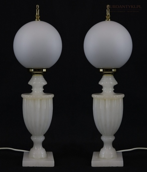 para marmurowych lamp stołowych vintage