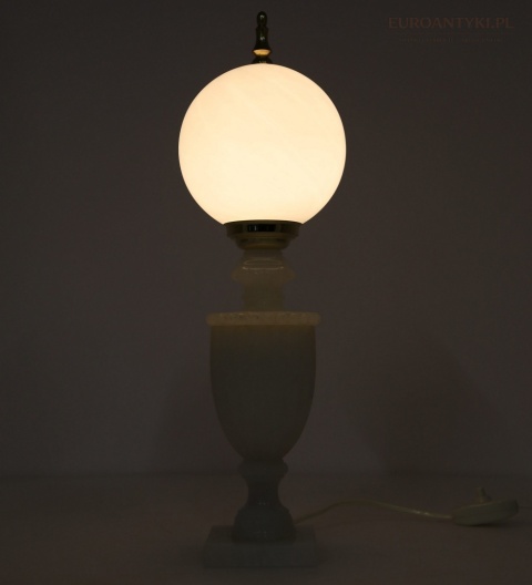 marmurowe stołowe lampy retro włoskie z połowy xx wieku