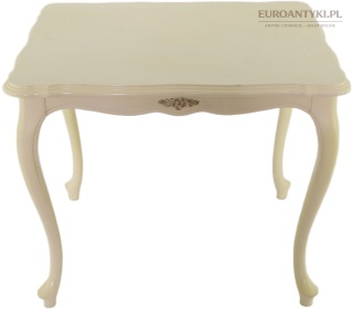 Stylowy stolik ludwikowski shabby chic vintage écru – elegancki mebelek retro