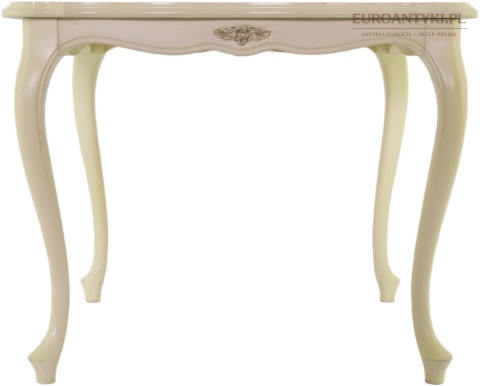 Stylowy stolik ludwikowski shabby chic vintage écru – elegancki mebelek retro
