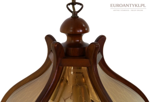 lampa rustykalna z litego drewna