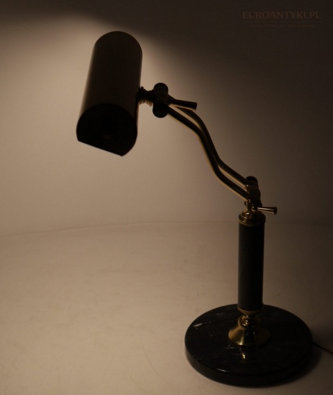lampka biurkowa vintage mosiądz marmur