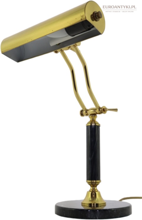 lampa gabinetowa retro z czarnym marmurem