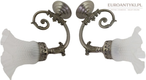 srebrne kinkiety vintage do salonu