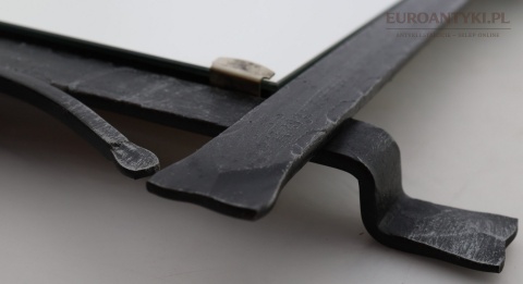 vintage lustro z kutą ramą metalową