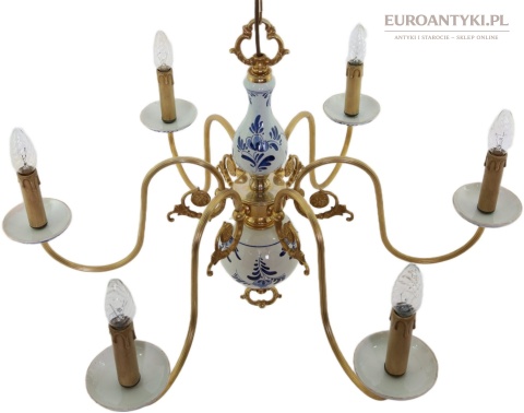 żyrandol cottagecore Delft vintage