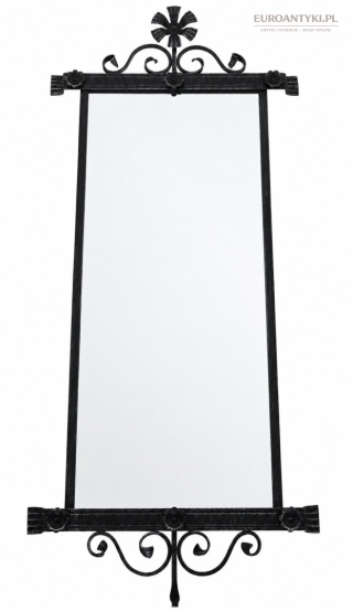 XL! Wysokie smukłe ścienne lustro rustykalne w metalowej ramie retro 109 cm