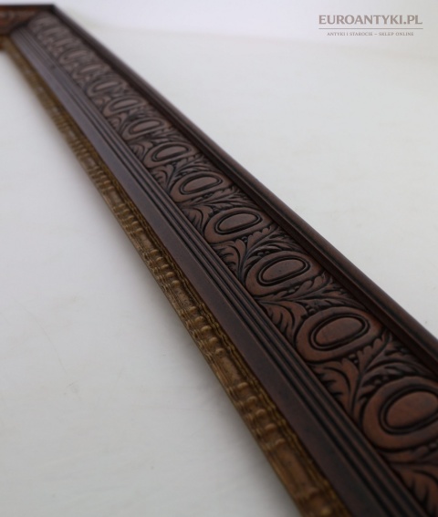 XL antyczna rama drewniana retro ornamentowana vintage 1920