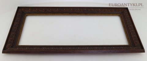 XL antyczna rama drewniana retro ornamentowana vintage 1920