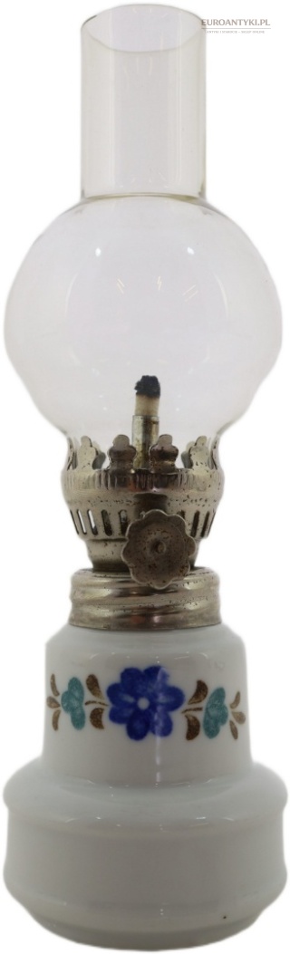 Mała lampka naftowa ceramiczna vintage retro z połowy XX wieku