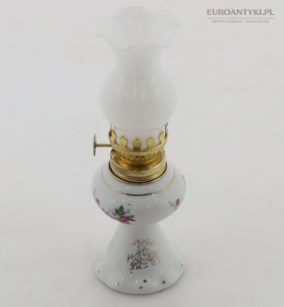 Mini lampka naftowa porcelanowa stylowa nostalgiczna vintage