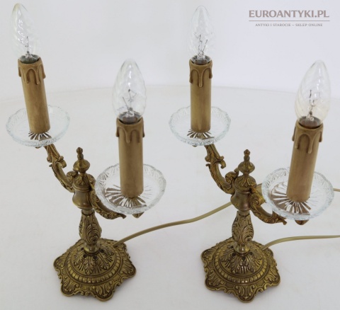STOŁOWE lampy retro z gilzami kryształowymi