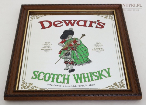 dewar’s scotch whisky mirror sign