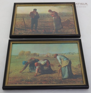 Reprodukcje obrazów Milleta w stylowych ramach vintage – Anioł Pański i Zbieraczki