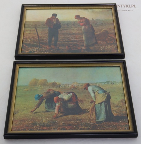 Reprodukcje obrazów Milleta w stylowych ramach vintage – Anioł Pański i Zbieraczki