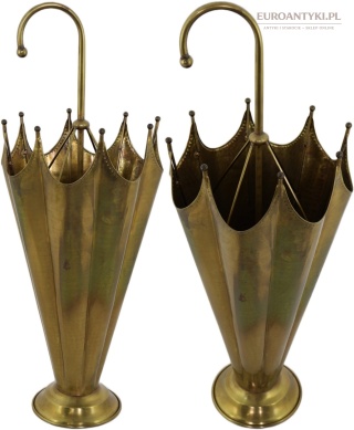 Stylowy parasolnik z litego mosiądzu – dekoracja vintage z epoki - mosiężny parasol
