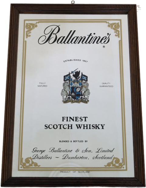 szyld lustrzany ballantine's