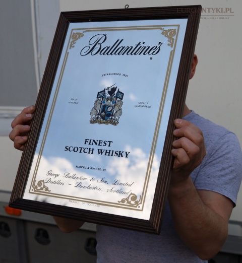 lustrzany antyczny szyld whisky vintage